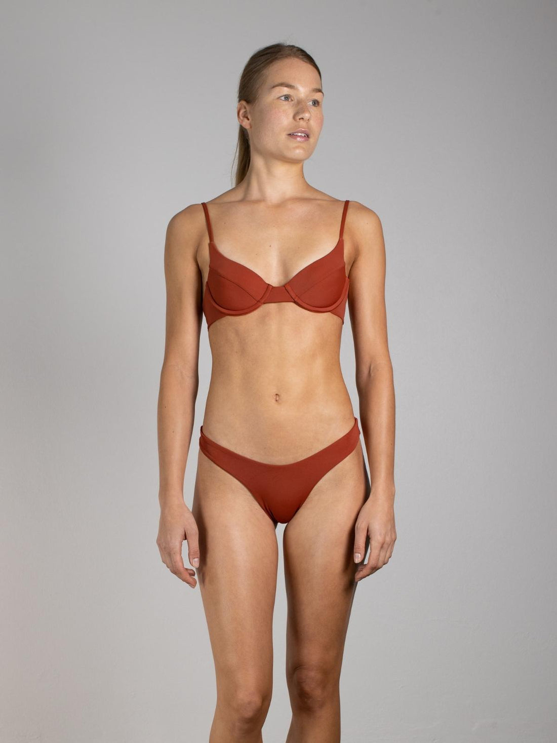 Eve Top Rust, rust colour balconette bikini top